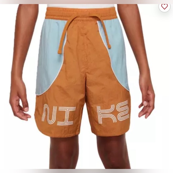 Nike Big Kids' Sportswear Amplify Woven Shorts/Swim shorts Orange/Light … - Picture 1 of 12